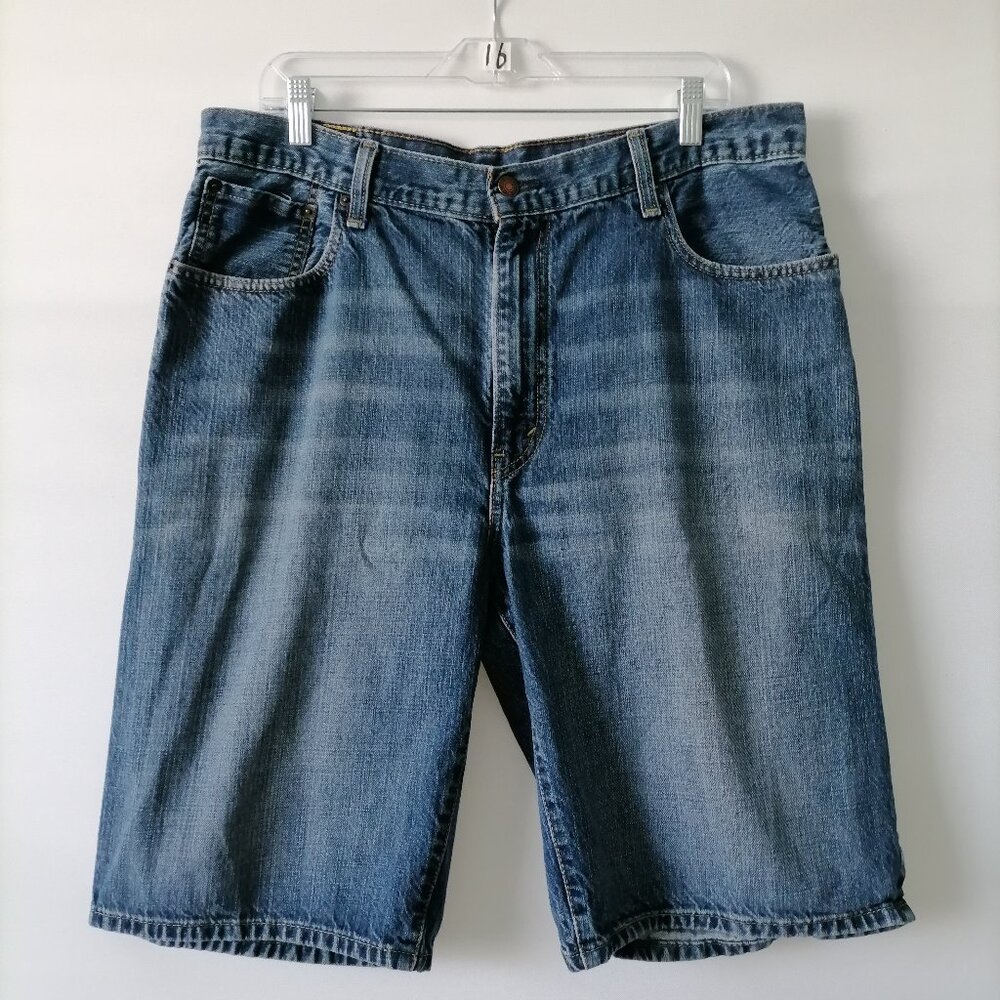 Levi's Strauss & Co. Mens Blue High Rise Straight Bermuda Denim Shorts Size 36